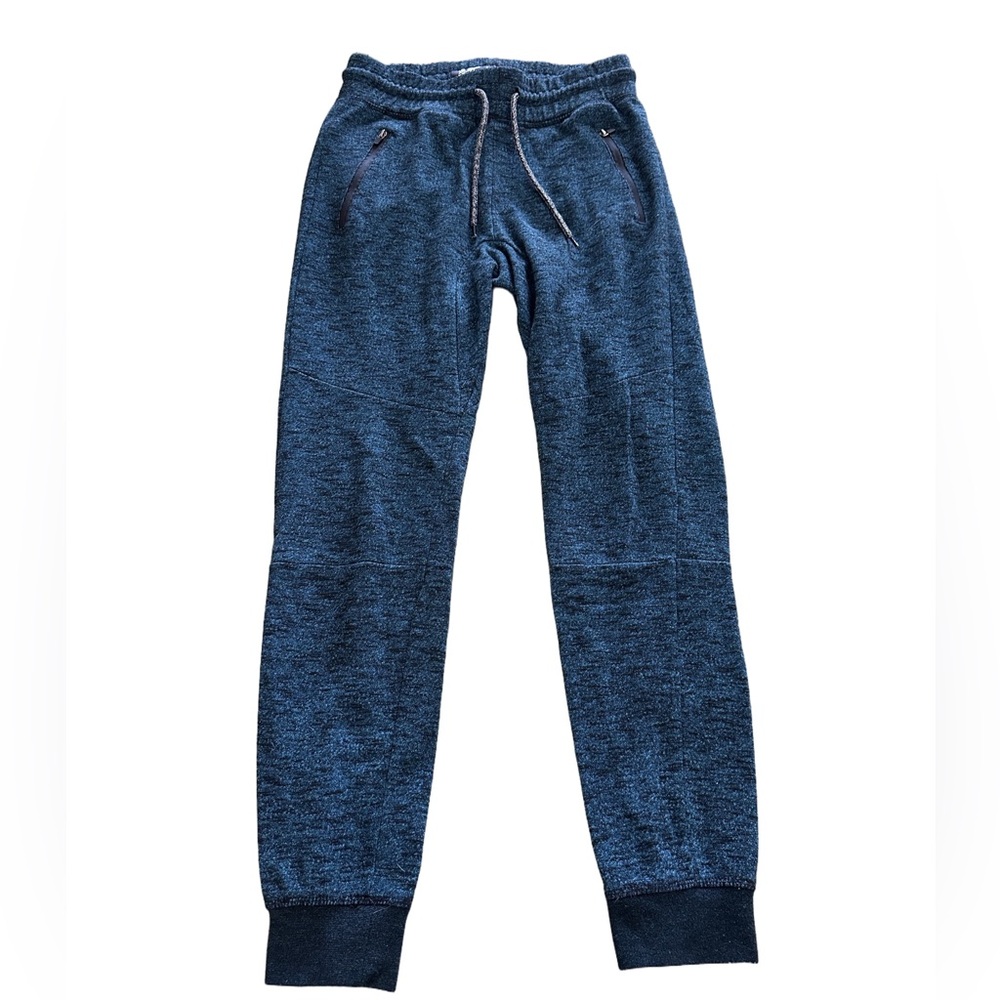 Brooklyn Cloth Blue Drawstring Jogger Sweatpants with Zipper Pockets